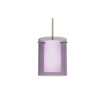 Besa Lighting Pahu 8 Stem Pendant, Trans. Amethyst/Opal, Satin Nickel Finish, 1x11W LED 1TT-A00607-LED-SN